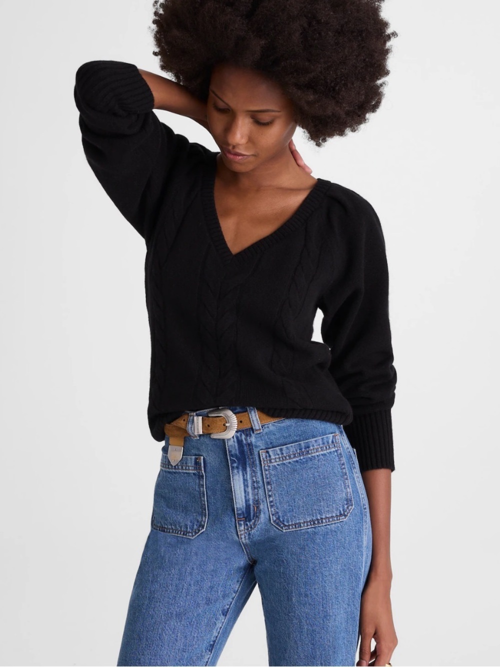 Madewell V-Neck Pullover Sweater in Merino Wool